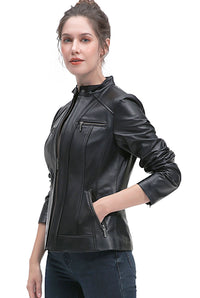 BGSD Women Kaira Lambskin Leather Jacket