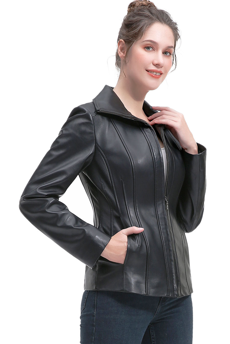 BGSD Women Josie Lambskin Leather Jacket