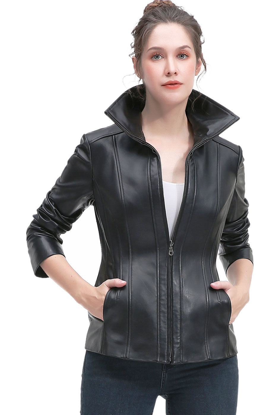 BGSD Women Josie Lambskin Leather Jacket