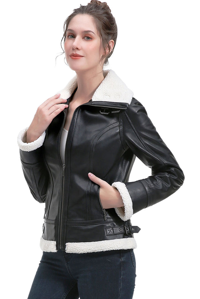 BGSD Women Hessa Lambskin Leather Jacket