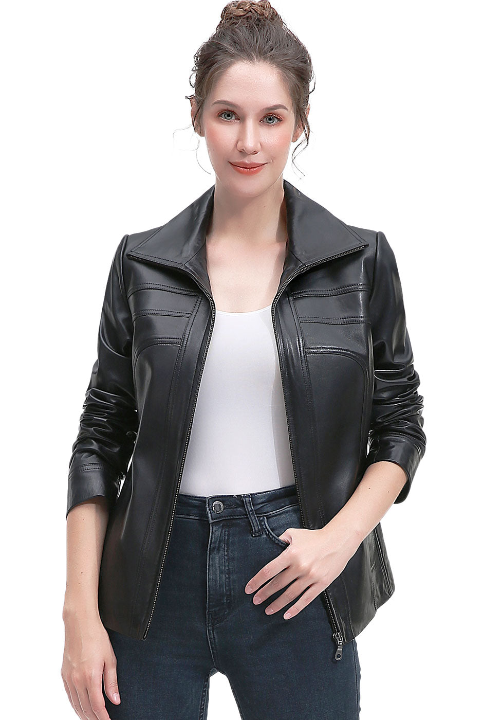 BGSD Women Joyce Lambskin Leather Jacket