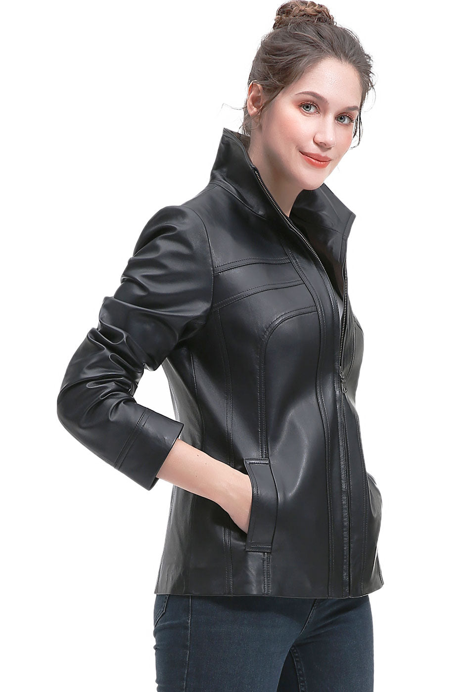 BGSD Women Joyce Lambskin Leather Jacket