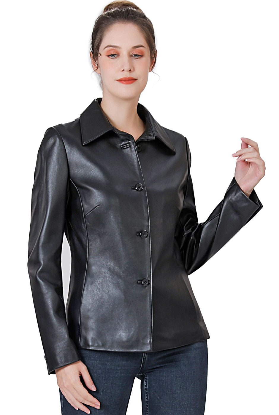 BGSD Women Lucy Lambskin Leather Jacket