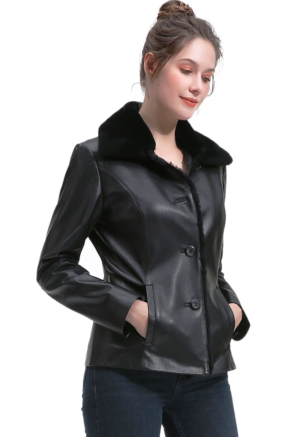 BGSD Women Grace Lambskin Leather Jacket