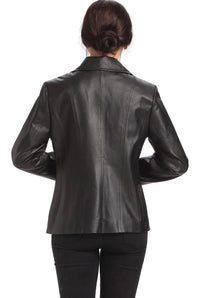 BGSD Women Tina Lambskin Leather Scuba Jacket