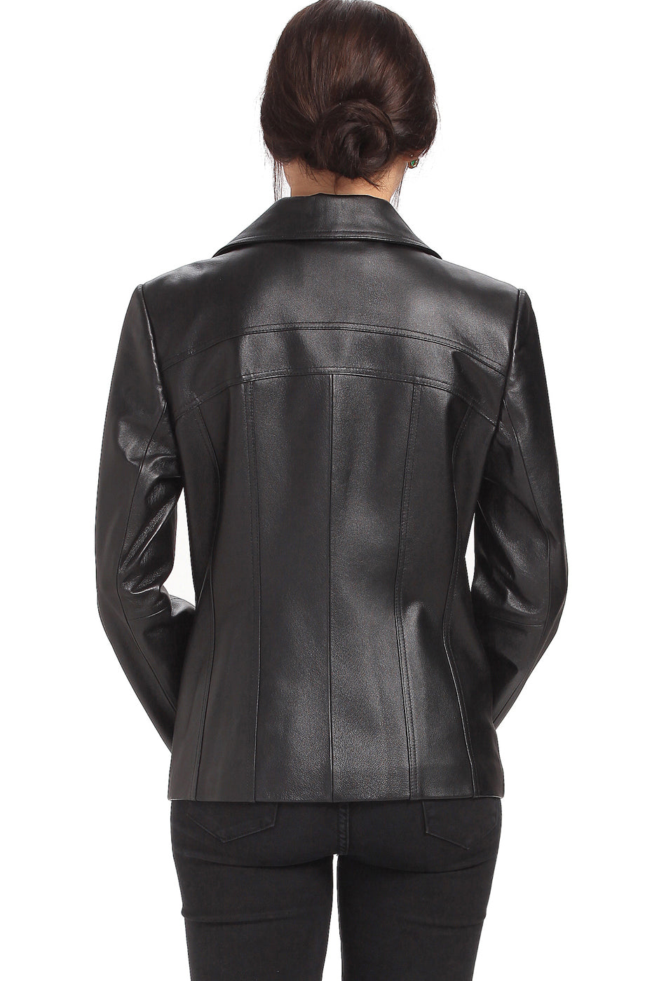 BGSD Women Kim Lambskin Leather Scuba Jacket Luxury Lane