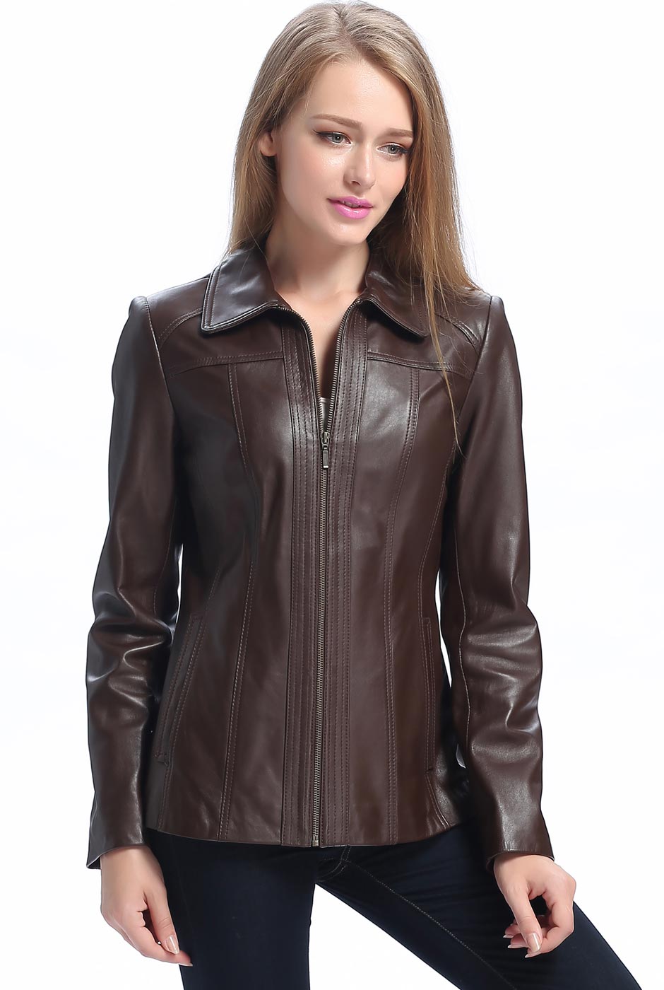 BGSD Women Ellen Lambskin Leather Jacket