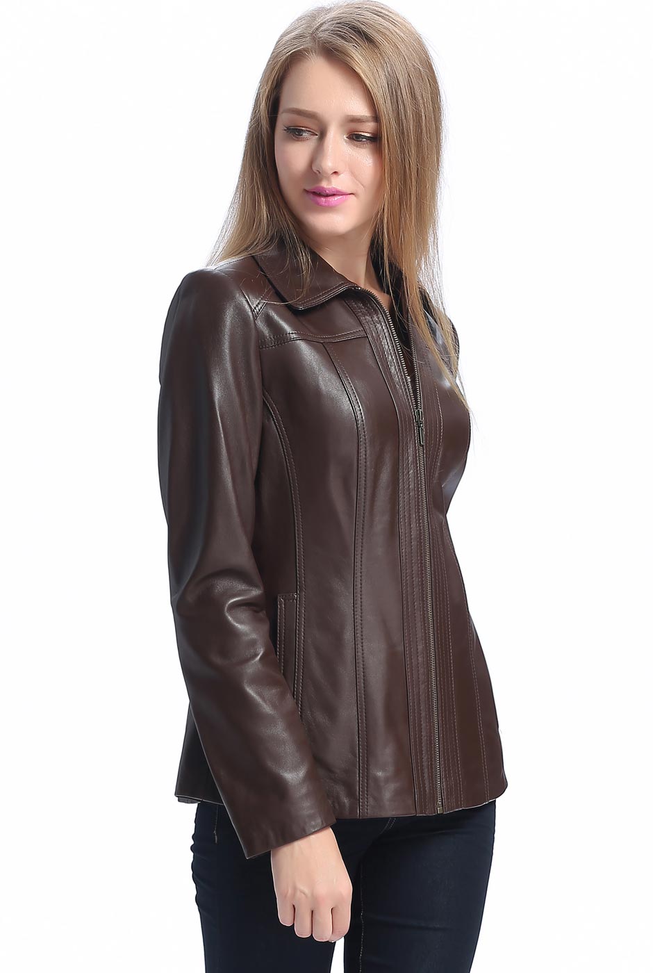 BGSD Women Ellen Lambskin Leather Jacket