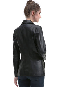 BGSD Women Reyna Lambskin Leather Blazer Jacket