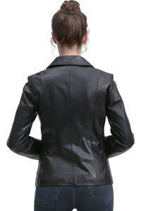 BGSD Women Norah Lambskin Leather Blazer Jacket