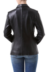 BGSD Women Kristina New Zealand Lambskin Leather Blazer