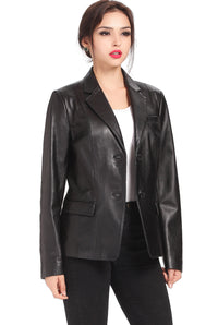 BGSD Women Kristina New Zealand Lambskin Leather Blazer