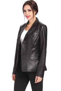 BGSD Women Kristina New Zealand Lambskin Leather Blazer