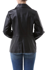 BGSD Women Angie 2-Button Lambskin Leather Blazer