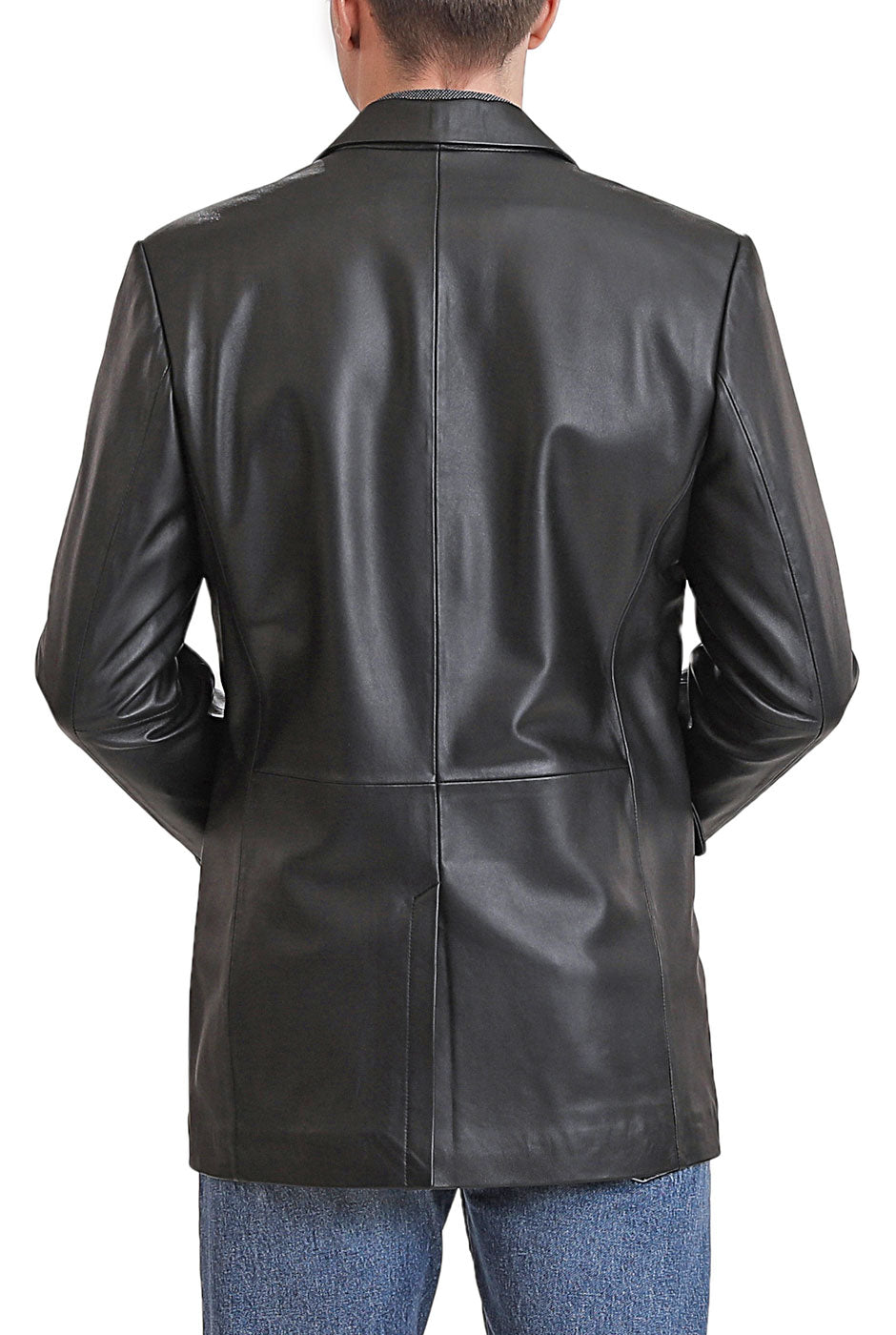 BGSD Men Nicholas One-Button Lambskin Leather Blazer – Luxury Lane