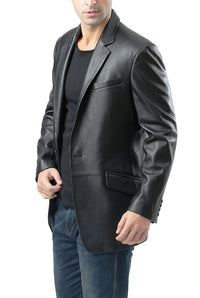 BGSD Men John One-Button Lambskin Leather Blazer