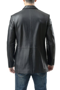 BGSD Men John One-Button Lambskin Leather Blazer