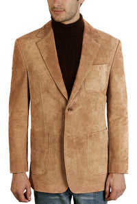 BGSD Men Steve Classic Two-Button Suede Leather Blazer