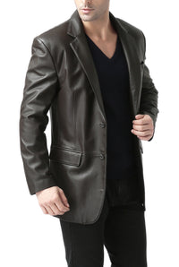 BGSD Men Richard Classic Two-Button Lambskin Leather Blazer