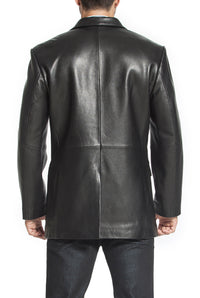 BGSD Monogram Collection Men 2-Button New Zealand Lambskin Leather Blazer