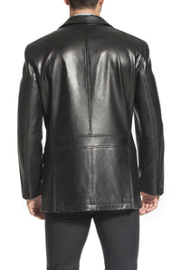 BGSD Monogram Collection Men New Zealand Lambskin Leather Blazer