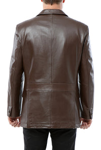 BGSD Monogram Collection Men 2-Button Lambskin Leather Blazer