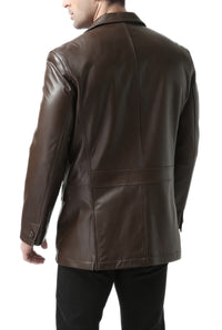 BGSD Monogram Collection Men 2-Button Lambskin Leather Blazer