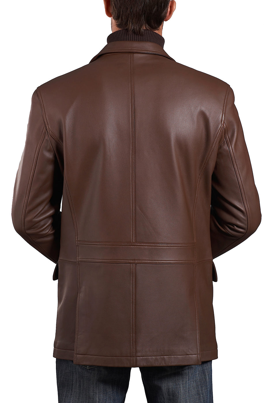 BGSD Monogram Collection Men 2-Button Lambskin Leather Blazer