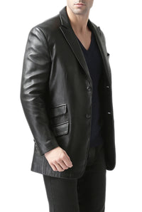 BGSD Men Noah Two-Button Lambskin Leather Blazer