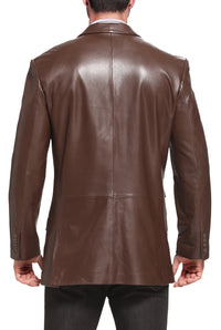 BGSD Men Noah Two-Button Lambskin Leather Blazer