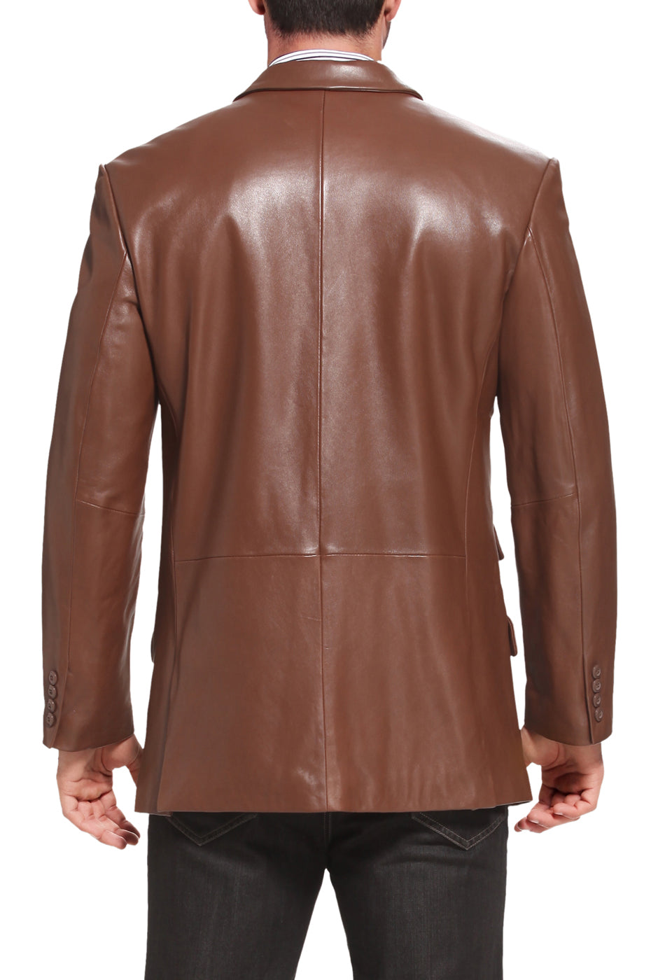 BGSD Men Noah Two-Button Lambskin Leather Blazer