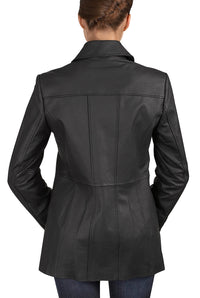 BGSD Women Megan Lambskin Leather Car Coat