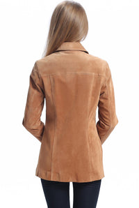 BGSD Women Anna Suede Leather Car Coat