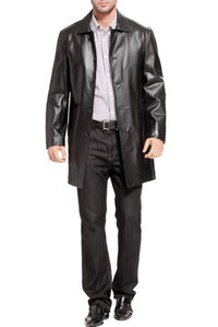 BGSD Monogram Collection Men Lambskin Leather Car Coat