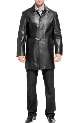 BGSD Monogram Collection Men Lambskin Leather Car Coat