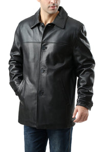 BGSD Men Samuel New Zealand Lambskin Leather Car Coat