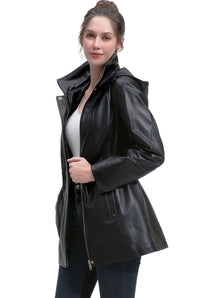 BGSD Women Elena Lambskin Leather Parka Coat