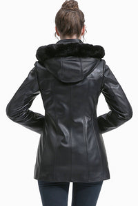 BGSD Women Flora Lambskin Leather Toggle Coat