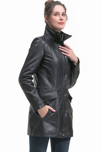 BGSD Women Imani Lambskin Leather Coat