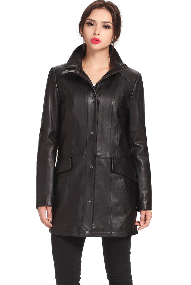 BGSD Women Rachel Lambskin Leather Coat