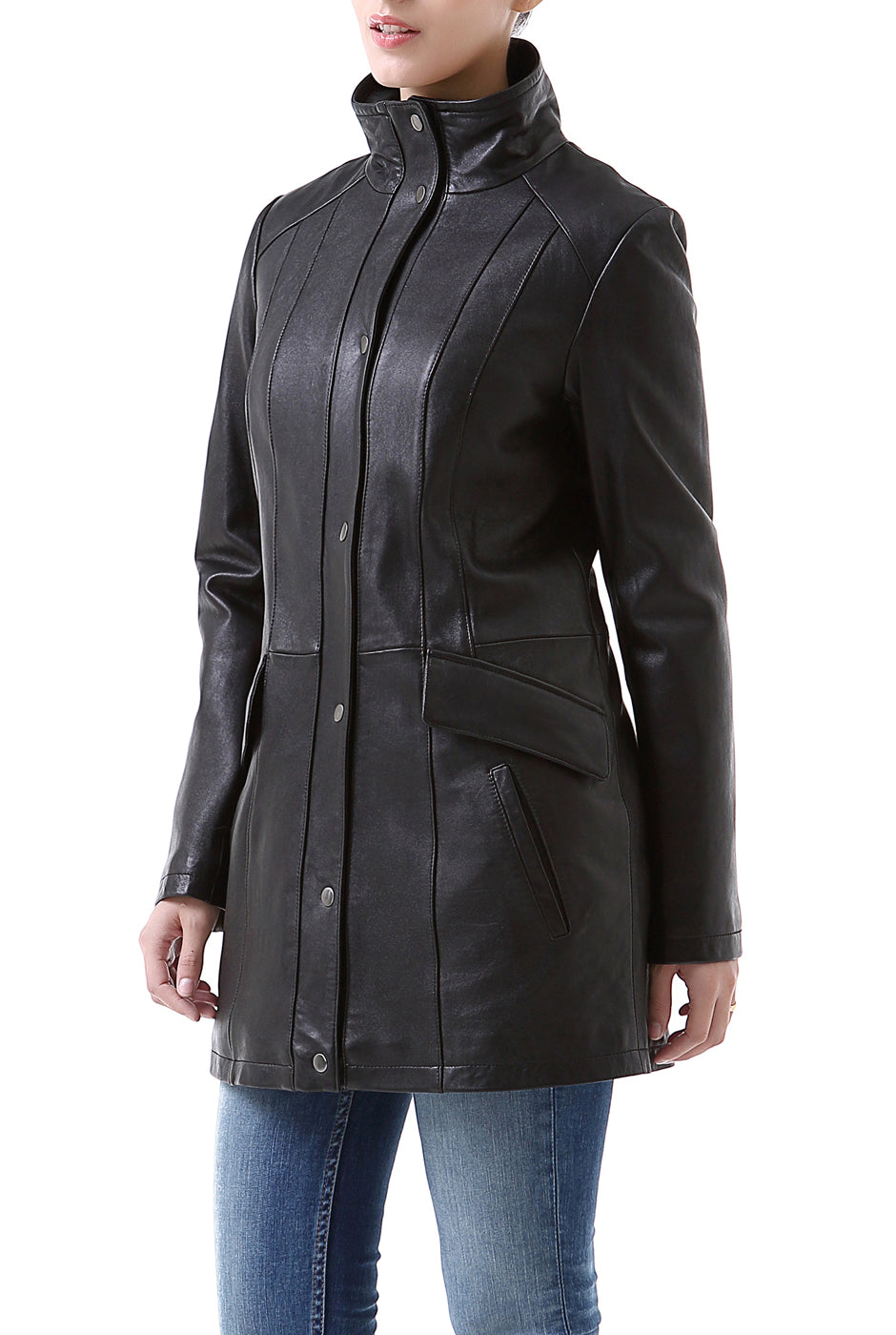 BGSD Women Rachel Lambskin Leather Coat