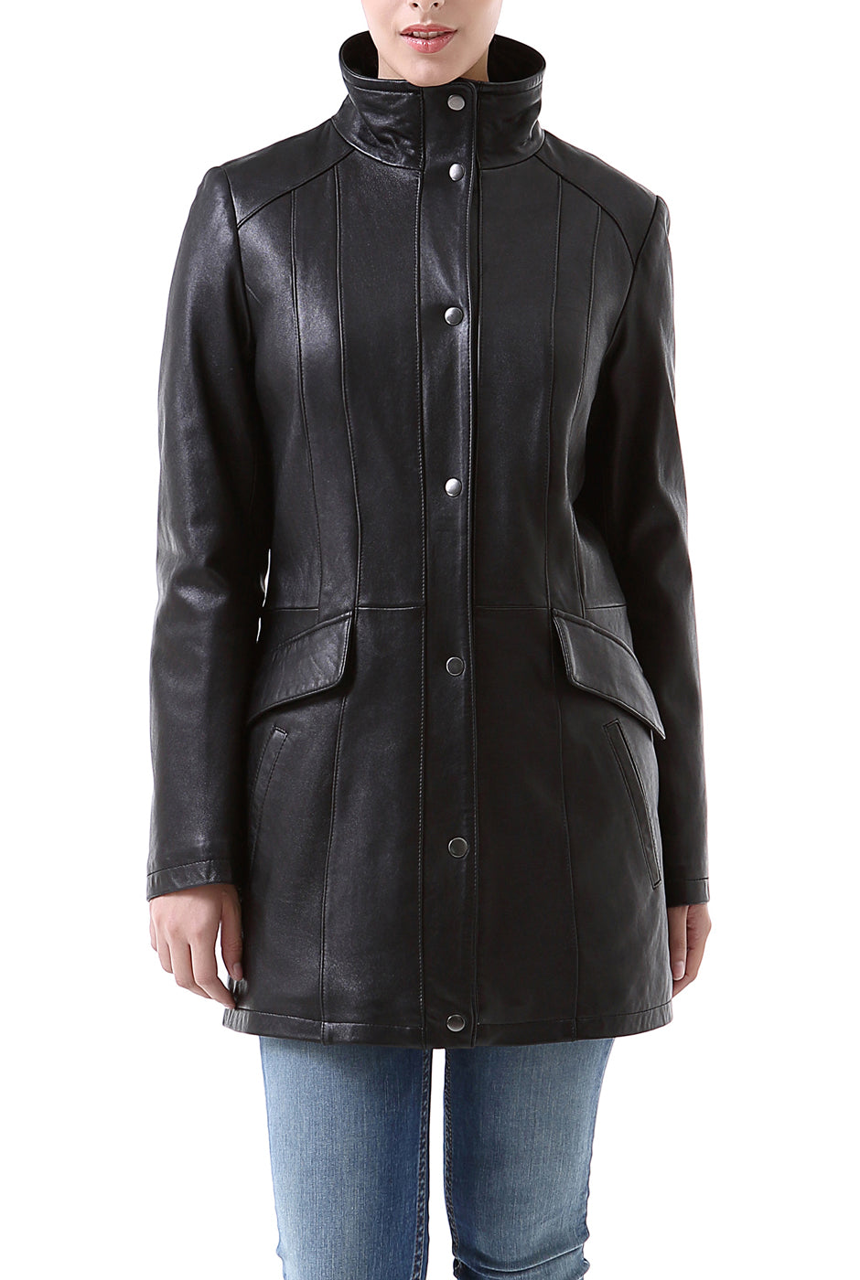 BGSD Women Rachel Lambskin Leather Coat