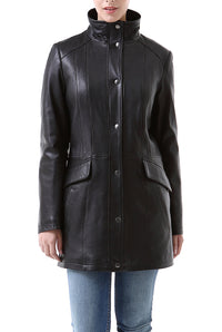 BGSD Women Rachel Lambskin Leather Coat