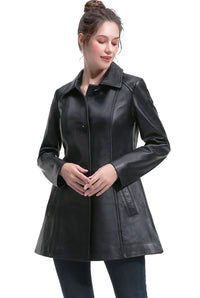 BGSD Women Marah Lambskin Leather Coat