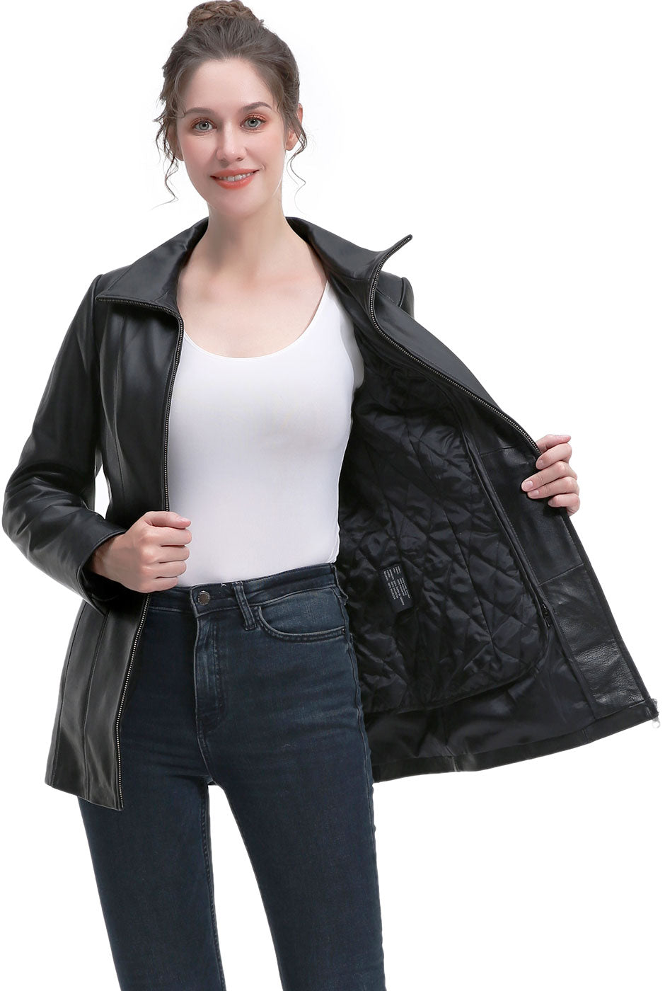 BGSD Women Zofia Lambskin Leather Jacket