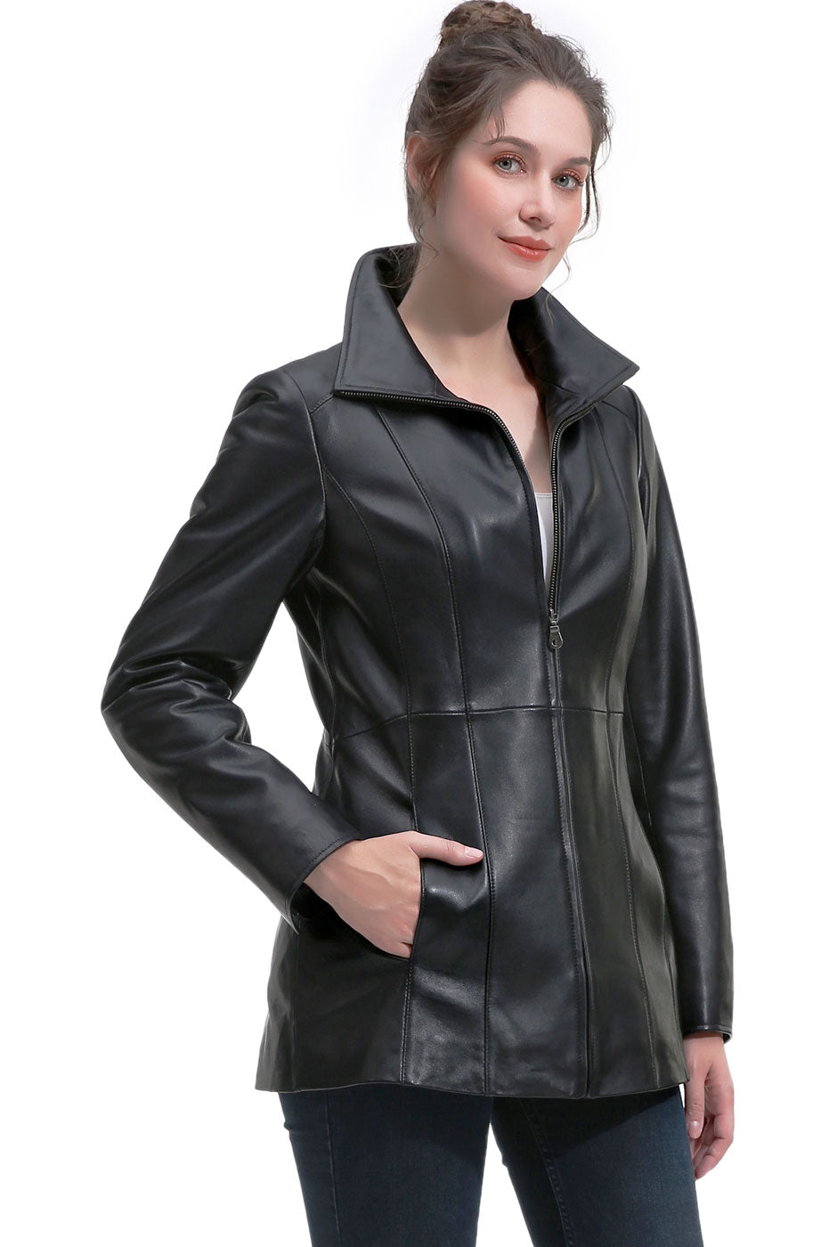 BGSD Women Zofia Lambskin Leather Jacket