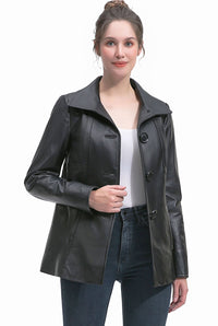 BGSD Women Pearl Lambskin Leather Jacket