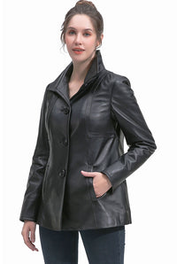 BGSD Women Pearl Lambskin Leather Jacket