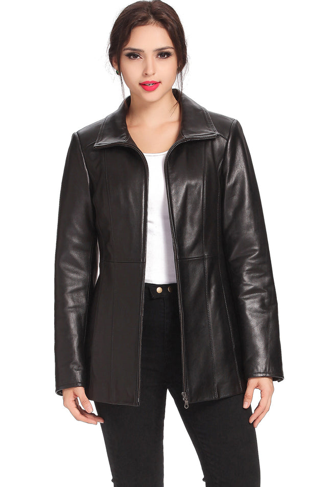 BGSD Women Becca Lambskin Leather Jacket