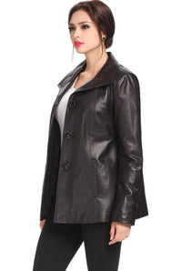 BGSD Women Evelyn Wing Collar Lambskin Leather Jacket